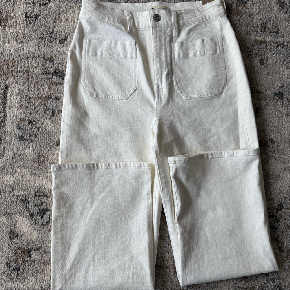 Madewell White Wide Leg Pants